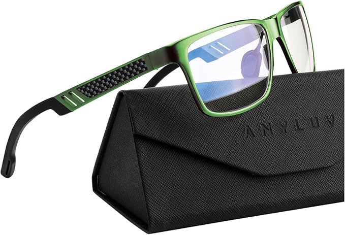 ANYLUV Blue Light Blocking Glasses Men Computer Gaming Glasses Lightweight by ANYLUV