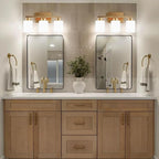 PARTPHONER 3-Light Brushed Gold Bathroom Light Fixtures, Modern Vanity Light - Image 9