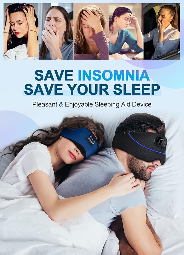 TOPOINT Sleep Headphones, Sleeping Headphones Bluetooth Sleep Mask - Image 7