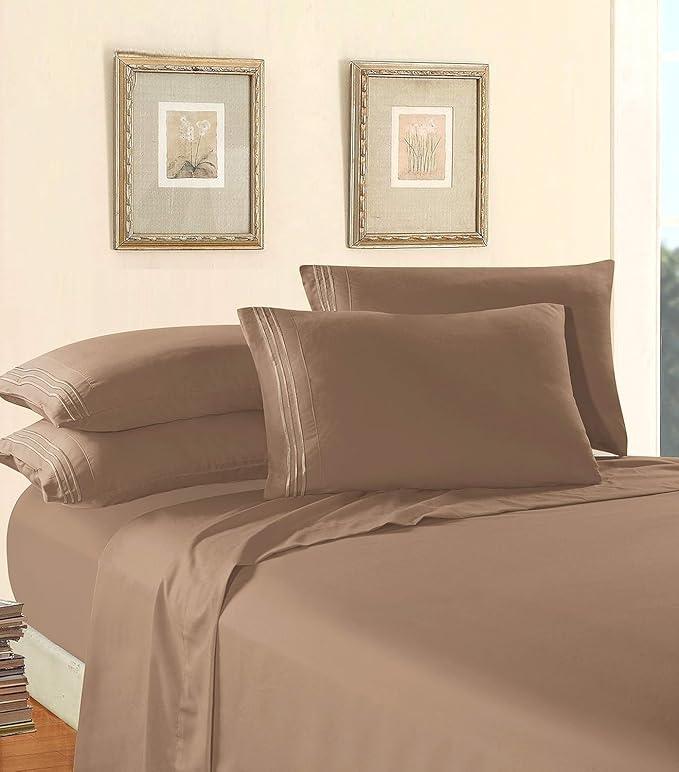 Elegant Comfort Luxury 1500 Premium Hotel Quality Microfiber 4-Piece Sheet Set - Image 3