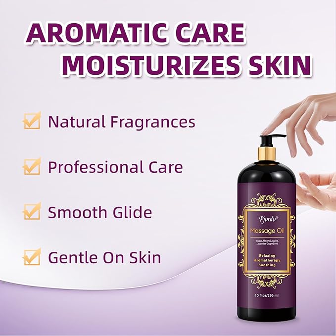 Pjordo Aromatherapy Lavender Massage Oil, Massage Oil - Image 3