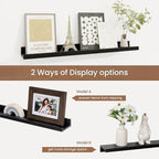 Picture Ledge Shelf, Floating Shelves Set of 2, 24 Inches Solid Wood Nursery - Image 6