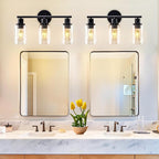 DLLT 3-Light Bathroom Light Fixtures: Set of 2 Black Modern Vanity Lights - Image 2