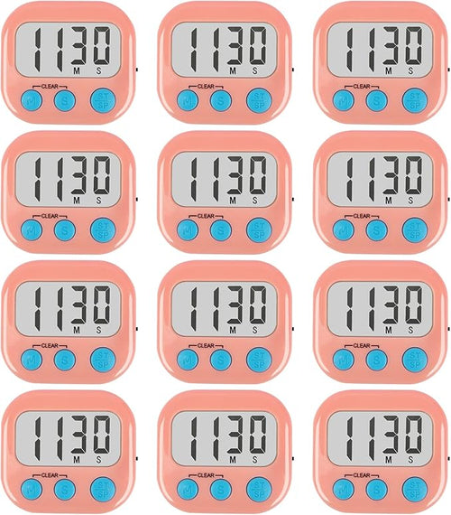 12 Pack Digital Kitchen Timers for Cooking Magnetic Timer for Cooking Loud by AOUCE