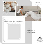 Linen Home 100% Cotton Percale Weave Fitted Sheet, Full Size, Dove Grey - Image 6