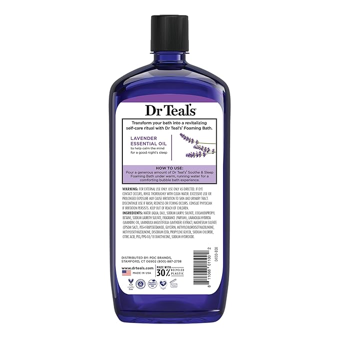 Dr Teal's Foaming Bath with Pure Epsom Salt, Soothe & Sleep with Lavender - Image 11