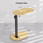 Bamboo Bathtub Table with Adjustable Height, Freestanding Bath Tray Caddy Board - Image 6