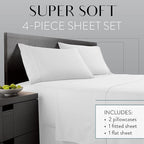 Danjor Linens Twin Bunk Bed Sheets w/ 2 Pillowcases, Lightweight Brushed - Image 2