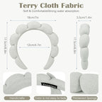 Ztomine Face Wash Headbands, Dark Khaki + Cement Ash - Image 3