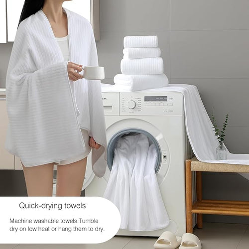 18 Piece Family Bath Towel Set Include 6 Bath Towels, 6 Hand Towels and 6 - Image 2