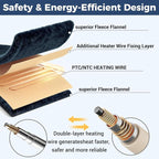 Electric Heated Blanket, Soft Flannel Fabric Heating Blanket Features 5-Level - Image 3