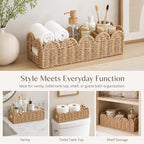 Scalloped Khaki Toilet Tank Basket - Image 7