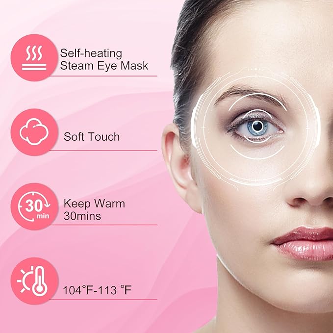 XPCARE 60 Pack Steam Eye Masks for Dry Eyes, SPA Warm Sleep Eye Mask, - Image 6