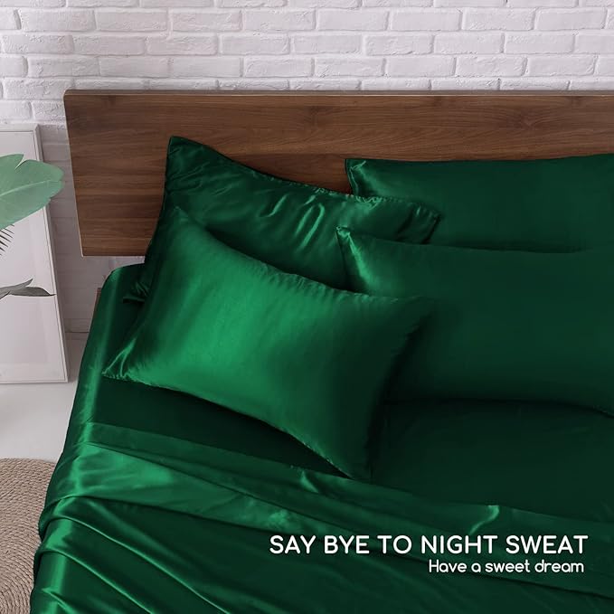 MR&HM Satin Bed Sheets, King Size Sheets Set - Image 6