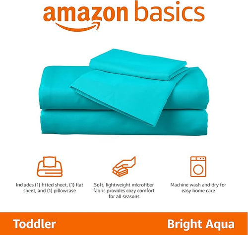Amazon Basics Kid's Soft Easy-Wash Lightweight Microfiber 3-Piece Sheet Set - Image 2