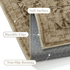 Brown 6x9 Area Rug Non Slip Vintage Living Room Distressed Machine Washable - Image 3