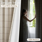 Linen Plaid Blackout Curtains for Living Room, Dining Room 95 Inches Long - Image 4