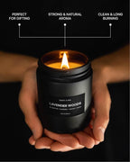Craft & Kin Premium Lavender Woods Candle | Black Scented Candles - Image 3