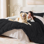 Andency Black Comforter Set Full Size, 3 Pieces Boho Tassel Lightweight Bedding - Image 3