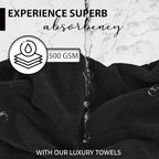 KAHAF COLLECTION 100% Cotton Bath Towels, 24x48 Pack of 6 Towels, Quick Dry - Image 2