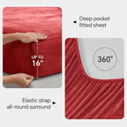 BEDELITE Flannel Sheets King Size Red - Image 4