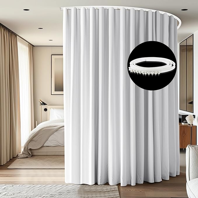 Room Divider Ceiling Mounted Curtains Track Sets Extra Wide Blackout Curtain by CBSROROHome