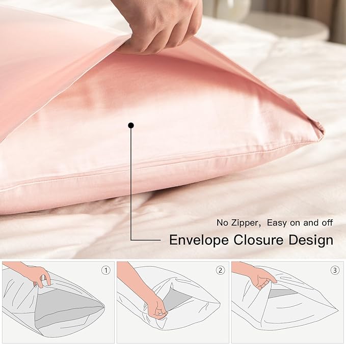 100% Cotton King Pillowcases Set of 2, Deep Dream 600 Thread Count Pillow Cases - Image 3
