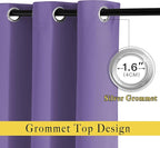 NICETOWN Blackout Lilac Purple Curtains 72 inches Long - Image 2