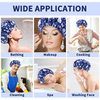 1 PCS Shower Cap, Double Layer & Adjustable Bathing Cap - Image 6