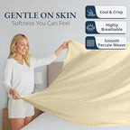 Lane Linen 100% Organic Cotton Full Size Flat Sheet Only - Image 3