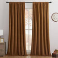 Joydeco Golden Brown 100% Blackout Curtains 108 Inch 2 Panels, Luxury Thermal by JOYDECO