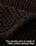 YnM Cotton Weighted Blanket, Handmade Chunky Knitted Design, Soft and Cozy - Image 4