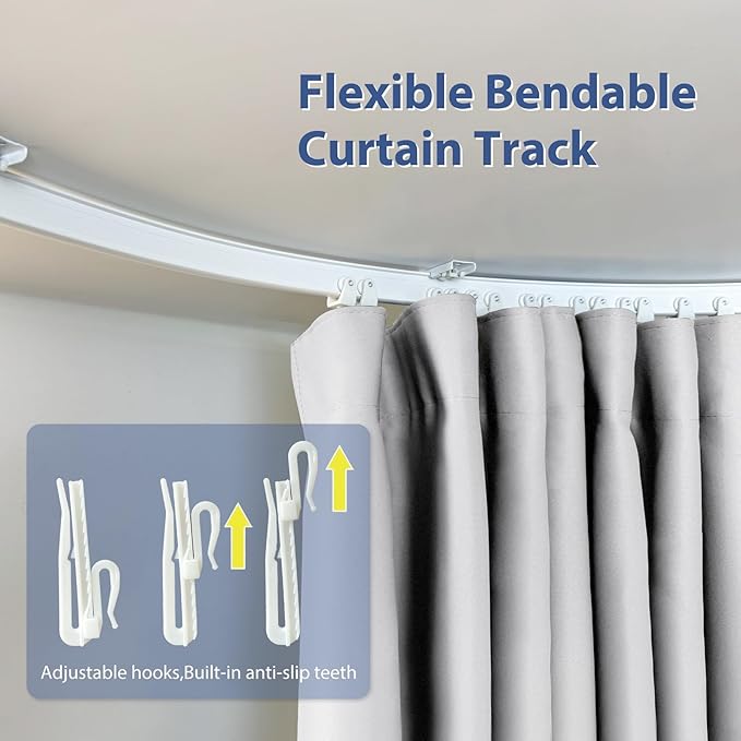 Room Divider Ceiling Mounted Curtains Track Sets Extra Wide Blackout Curtain - Image 5