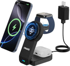 3-in-1 Charging Station for Apple MagSafe Charger, Foldable Wireless Charging by OUNAIDECarAccessories