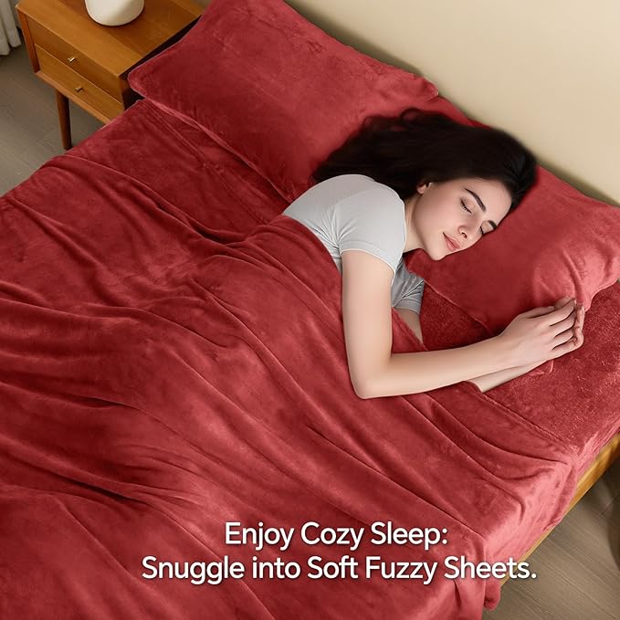 BEDELITE Flannel Sheets King Size Red - Image 3