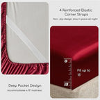 MR&HM Satin Bed Sheets, King Size Sheets Set - Image 4