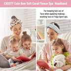 Casoty 6 Pcs Skincare Headband Bow Hair Band Spa Headband - Image 3