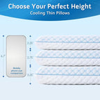 Thin Pillow for Sleeping, Cooling Gel Flat Pillow for Stomach and Back Sleepers - Image 8