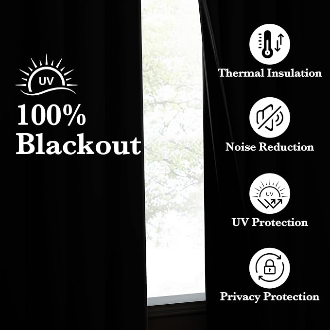 NICETOWN Full Blackout Curtains 96 inch Long - Image 3