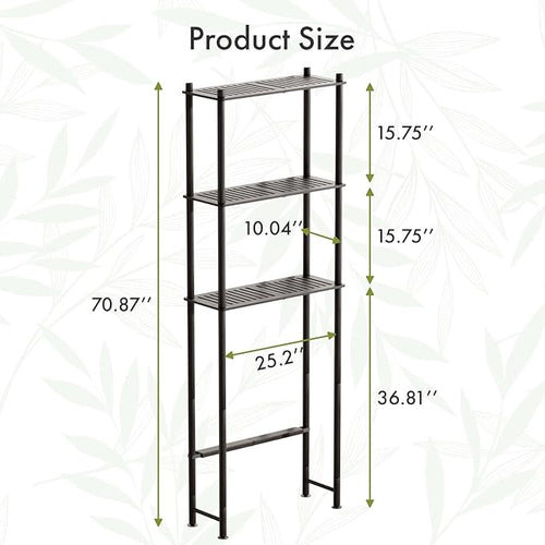 AmazerBath Bamboo Over The Toilet Storage Shelf, Over Toilet Bathroom Organizer - Image 2