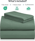 LuxClub 4 PC Full Sheet Set, Breathable Luxury Bed Sheets, Deep Pockets 18" - Image 2