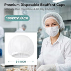 MaopaoBeauty Hair Nets for Food Service Workers -100pcs Disposable Bouffant - Image 2