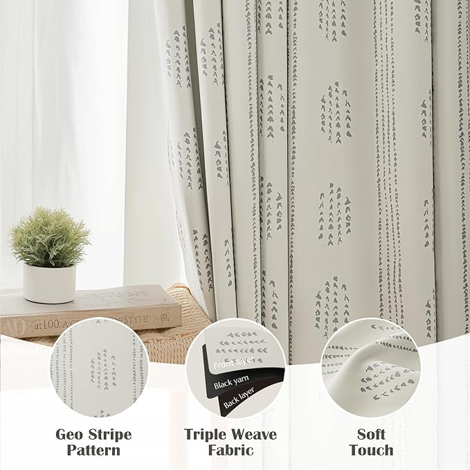 100% Boho Blackout Curtains 96 Inches Long - Image 6