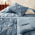 CozyLux King Size Comforter Set Mineral Blue, 7 Pieces Pintuck Bed in A Bag - Image 3