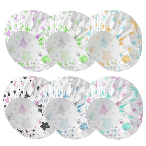6 PCS Shower Caps for Women, Double Side Waterproof Shower Cap, Reusable by CHFONGDIRECT