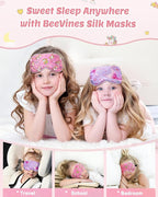 BeeVines Kids 100% Real Mulberry Silk Sleep Mask 2 Pack, Original Design Pure - Image 7