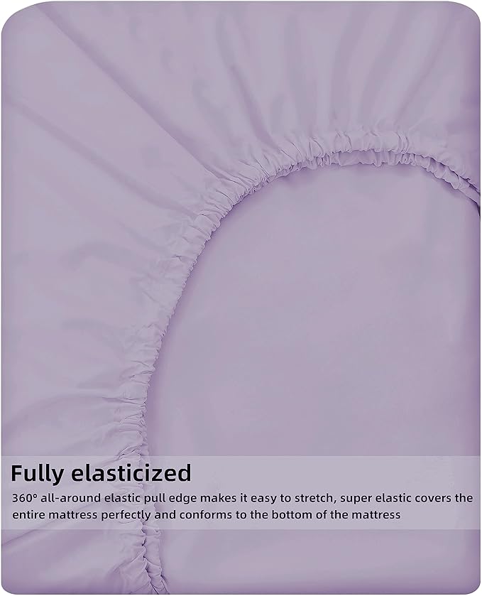 HBHLFZ Full Fitted Sheet Only, Soft Breathable Bottom Sheet - Image 5
