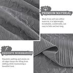 Yiran Grey Quilt Set King Size Lightweight Bedspread Ultrasonic Wave Pattern - Image 6