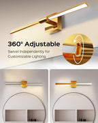 JACKYLED Modern Bathroom Light Fixtures Over Mirror 3 Color Temperatures 2-Head - Image 4