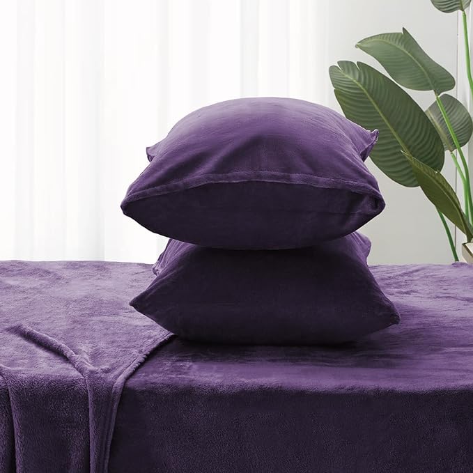 BEDELITE Flannel Sheets King Size Purple - Image 7